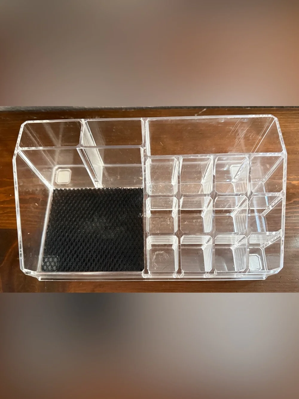 Makeup or Jewelry Organizer Clear Acrylic 4 Lined Drawers 9.5” x 5” x 7”